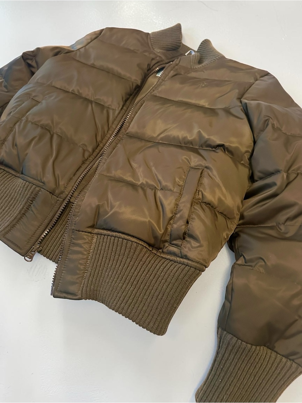 Old Navy Olive Green Quilted Fleece Jacket